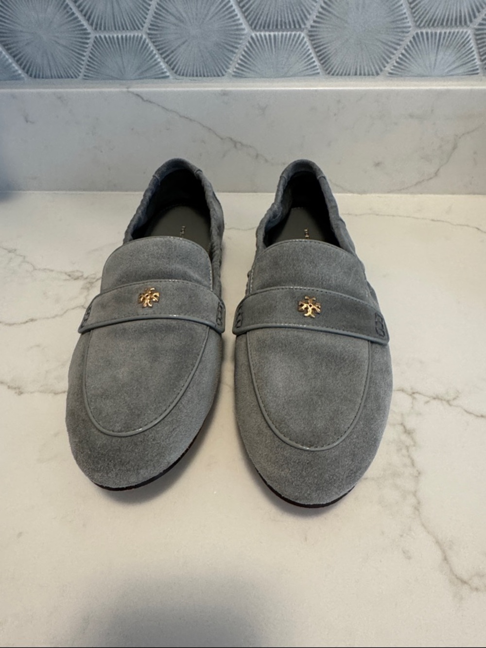 Tory Burch ballet loafers size 8.5 in blue lapiz.    Never worn
